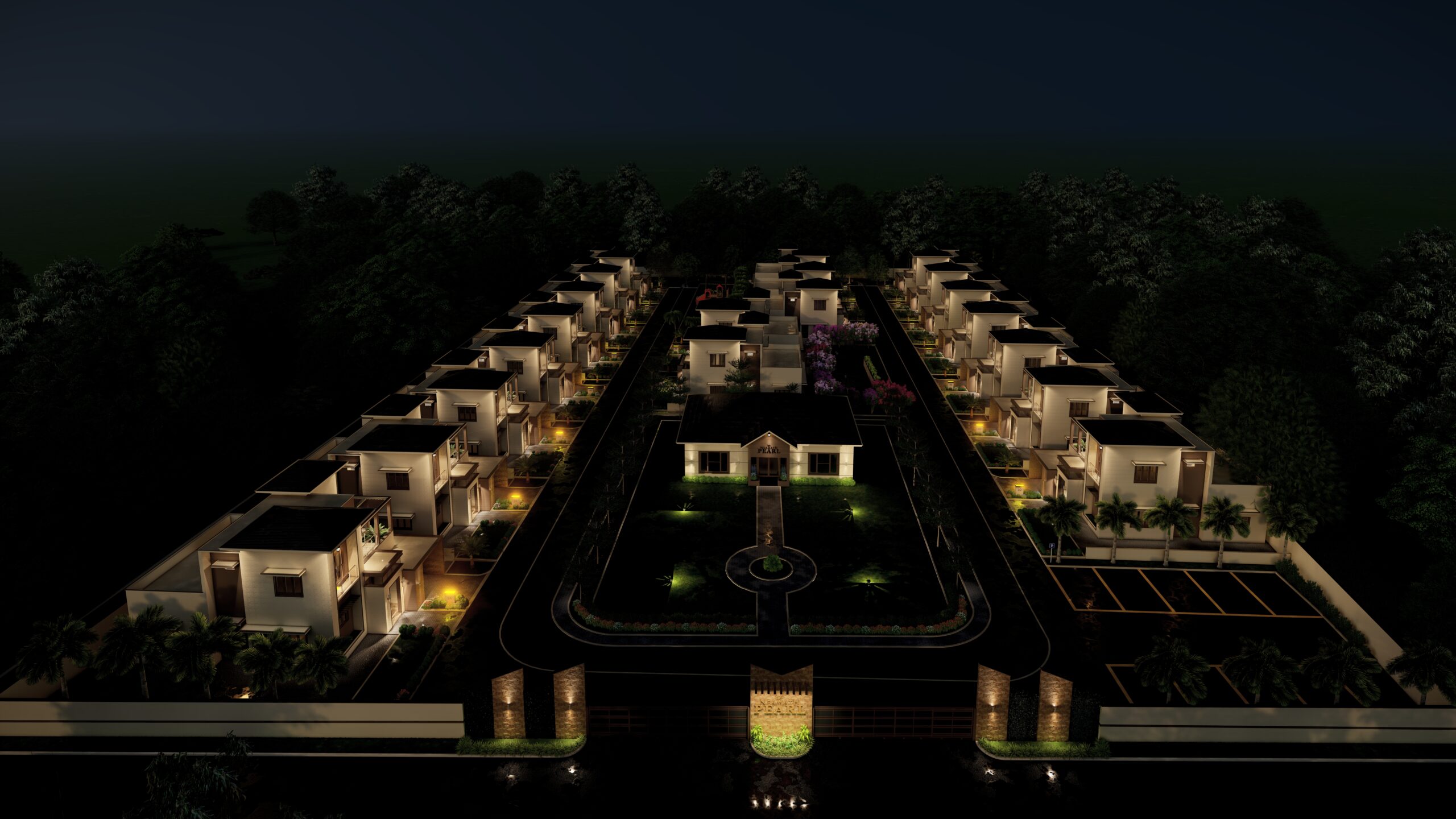 PEARL_7 – Photo Night View of Neamath Realty | best gated community villas for families