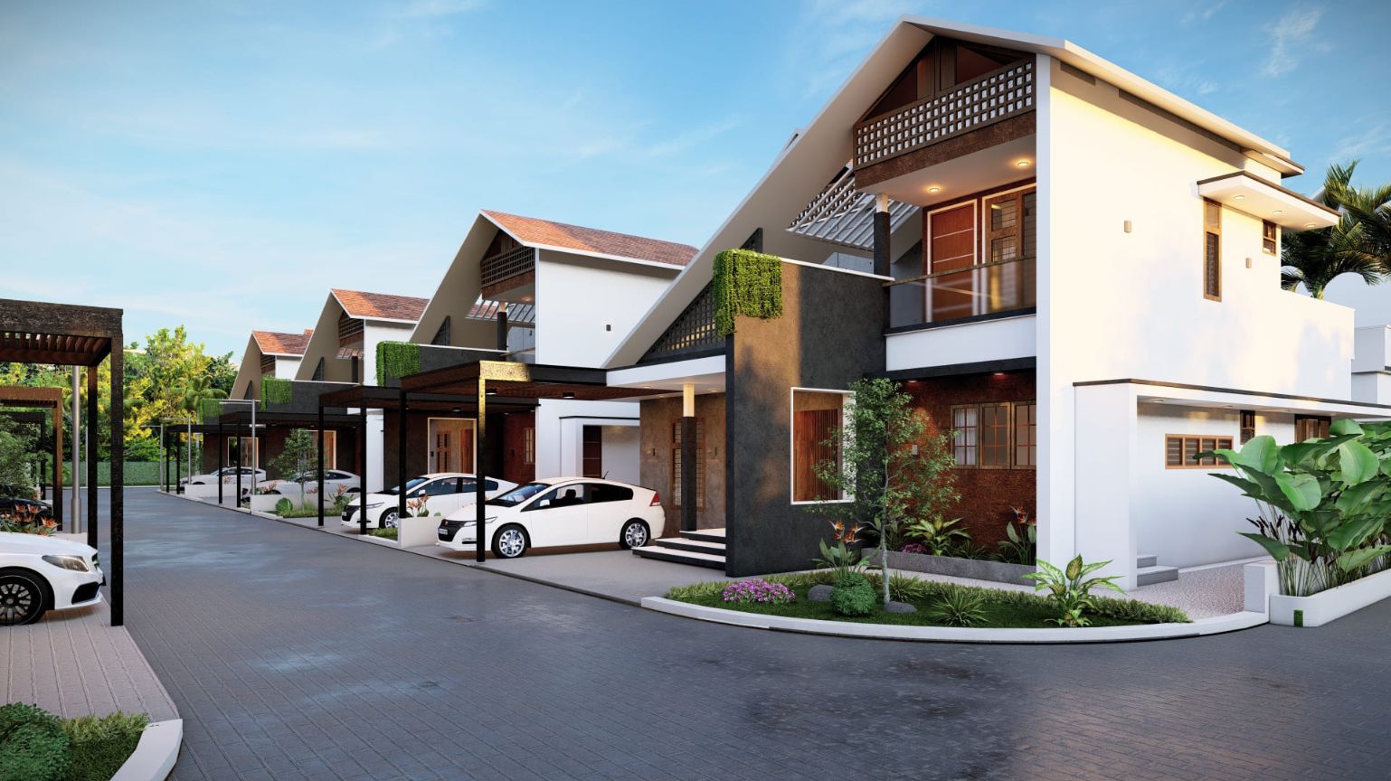 Secure gated villas in Ottapalam happily live with family