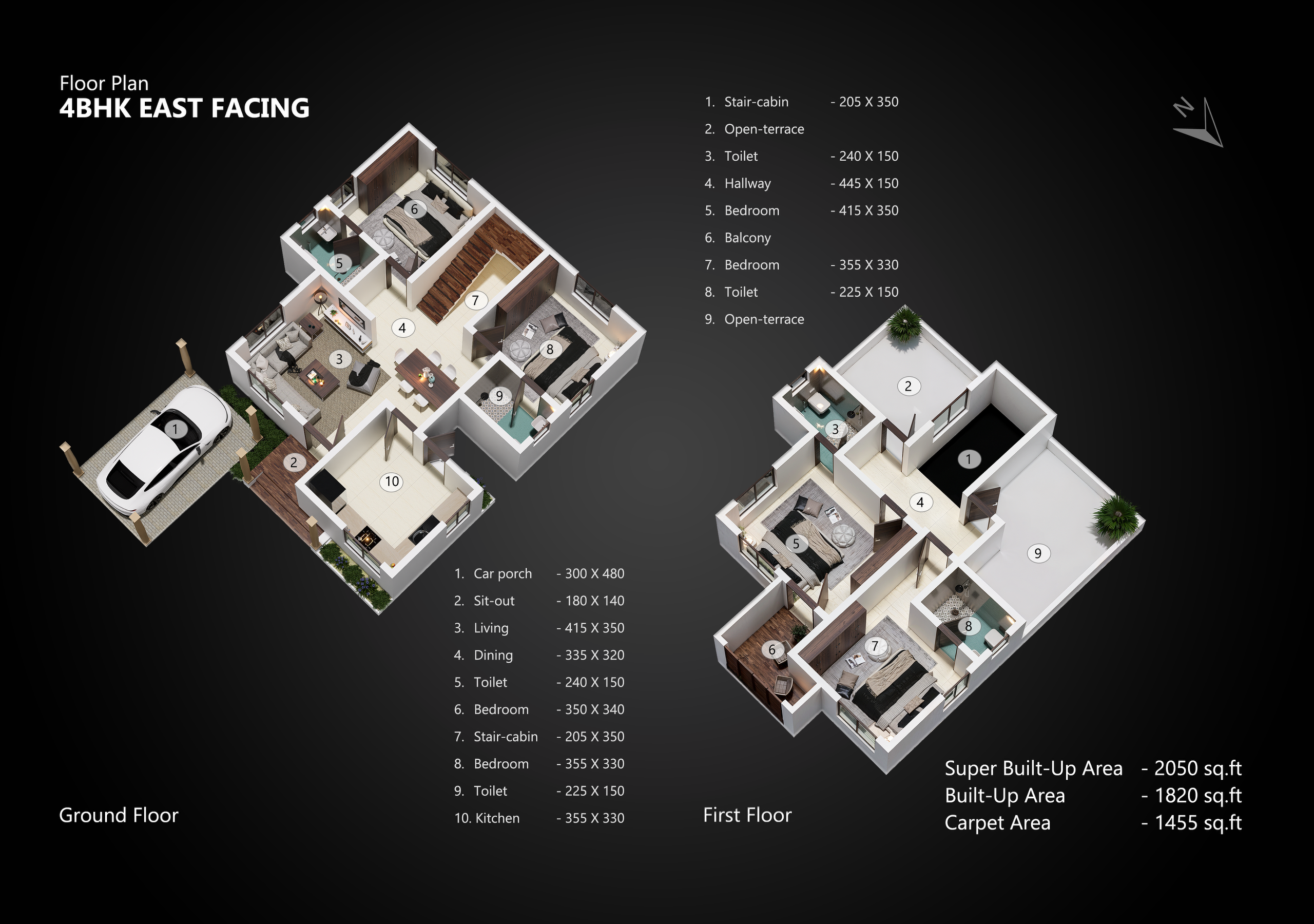 Florence 15 4 BHK east-facing plan at Florence