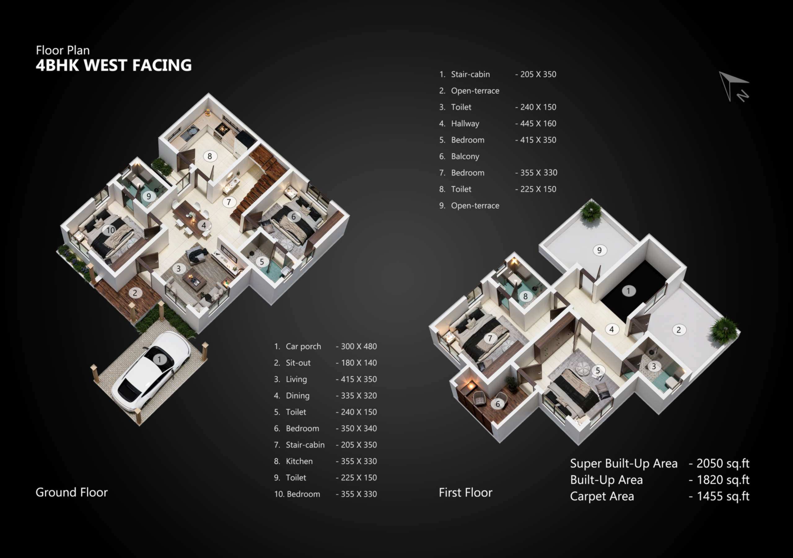 Florence 16 4 BHK west-facing plan at Florence
