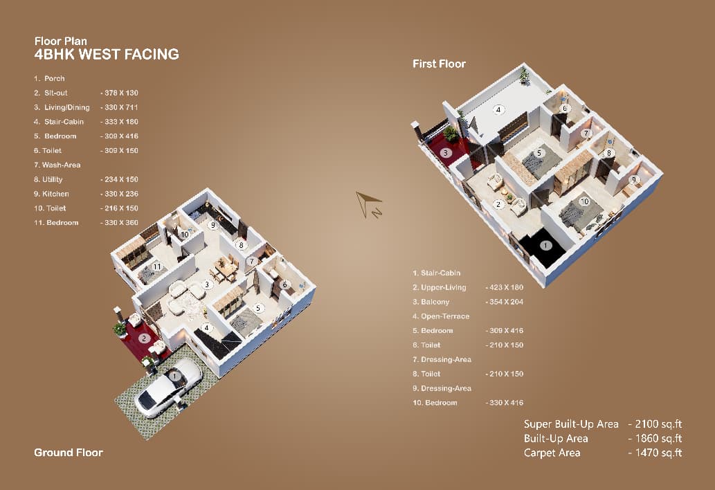 Sanskriti 14 4 BHK west-facing floor plan at Neamath Sanskriti
