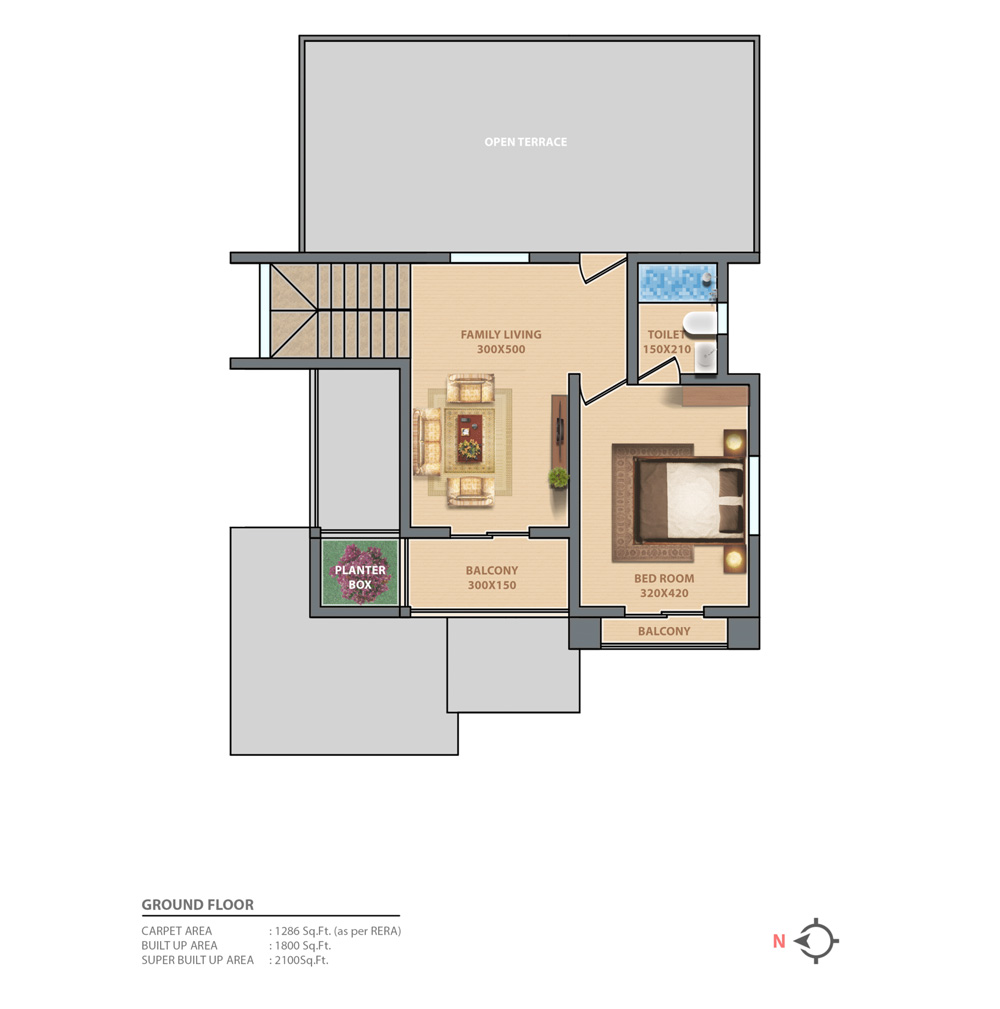 Pearl Villas west facing plan featuring 4BHK & 3BHK villas in Ottapalam, Palakkad.